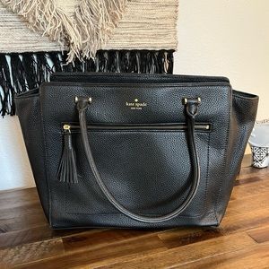 Kate Spade Black LeatherTassel Work Bag